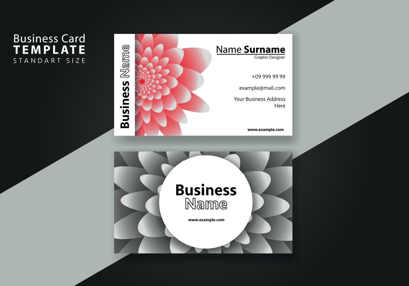 Business Card Template Design Abstract Modern business card for Luxury Presentation of Simple Corporate Identity Concept Minimal Elegant Brand Set of Creative Contact Information vector
