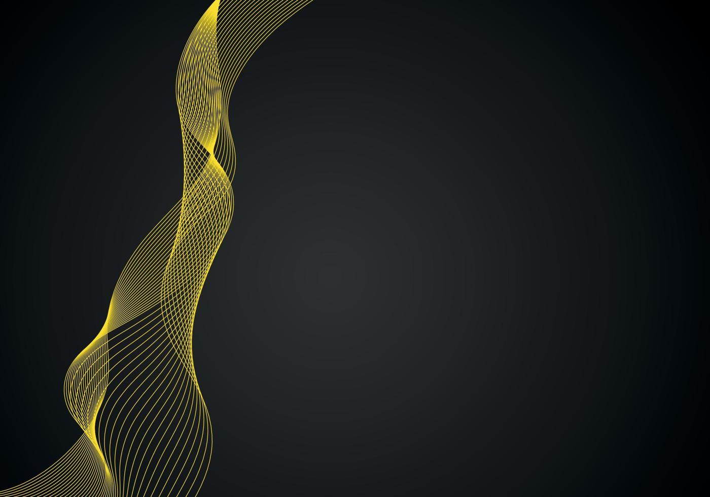 resumen fondo, futurista amarillo ondulado ilustración en negro antecedentes vector