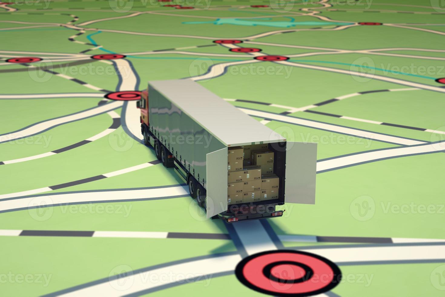 GPS tracking and shipment. 3D Rendering photo