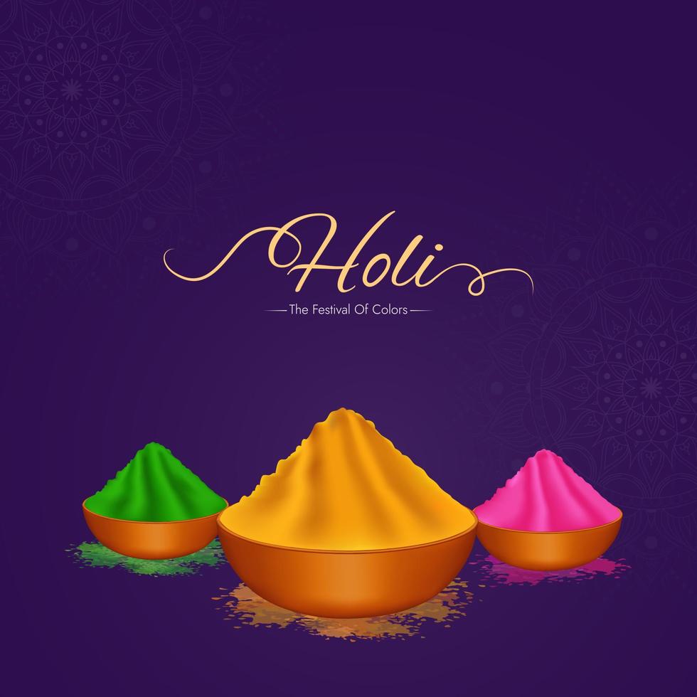 Happy holi the festival of colors social media post vector