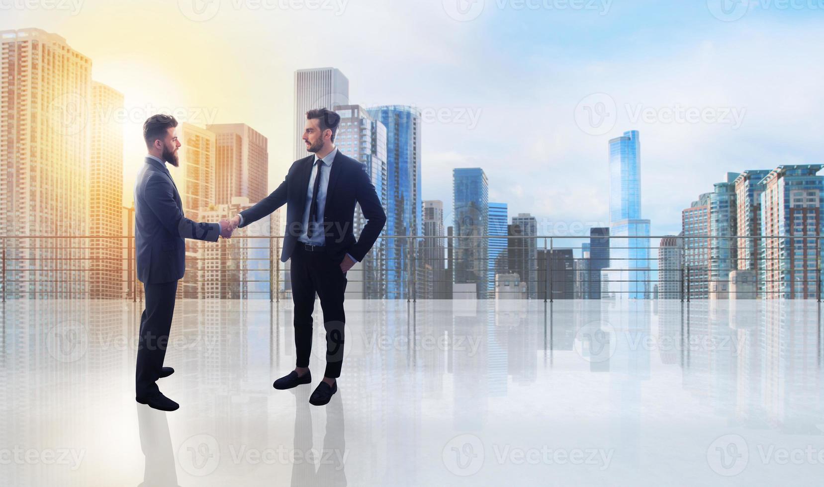 Business handshake. Concept of teamwork and partnership photo