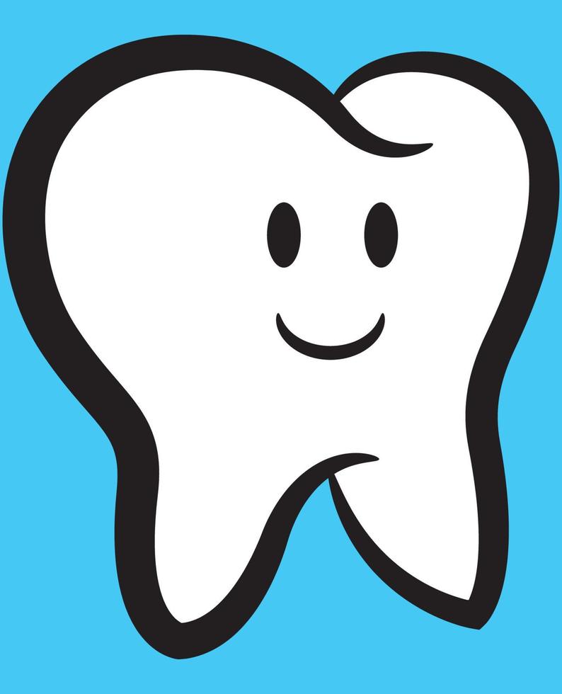 Smiling Tooth for Dental Vector Illustration