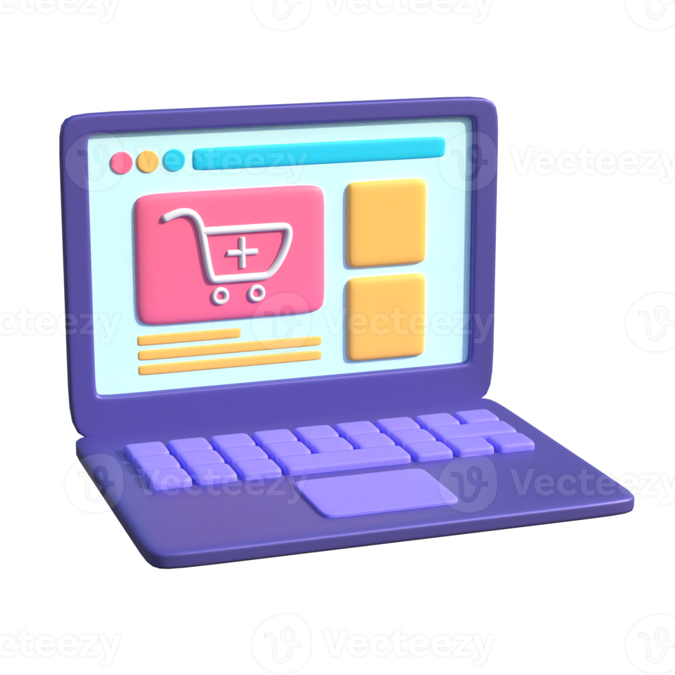 Shopping Website on laptop png