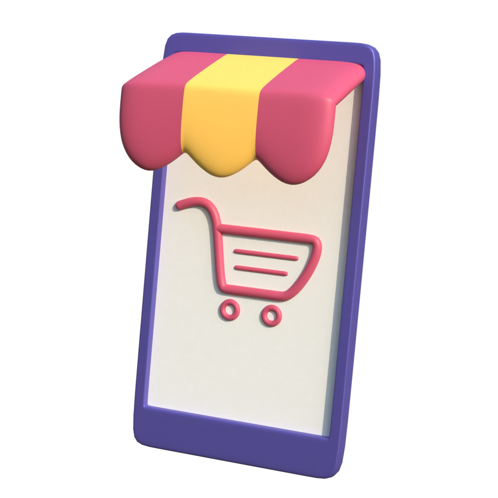 Mobile Shopping on transparent background png