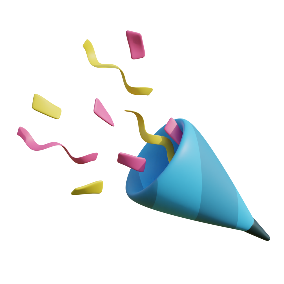 Confetti Poppers on transparent background png