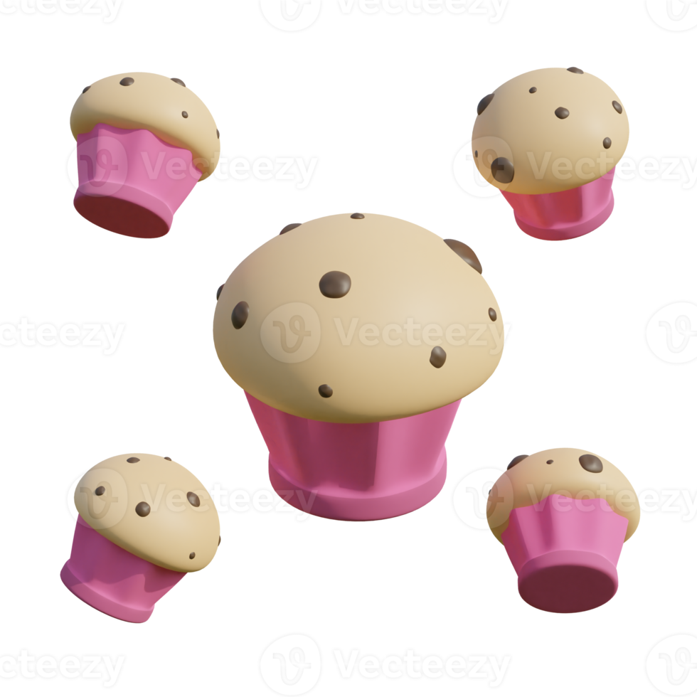 Cupcakes with chocochips topping png