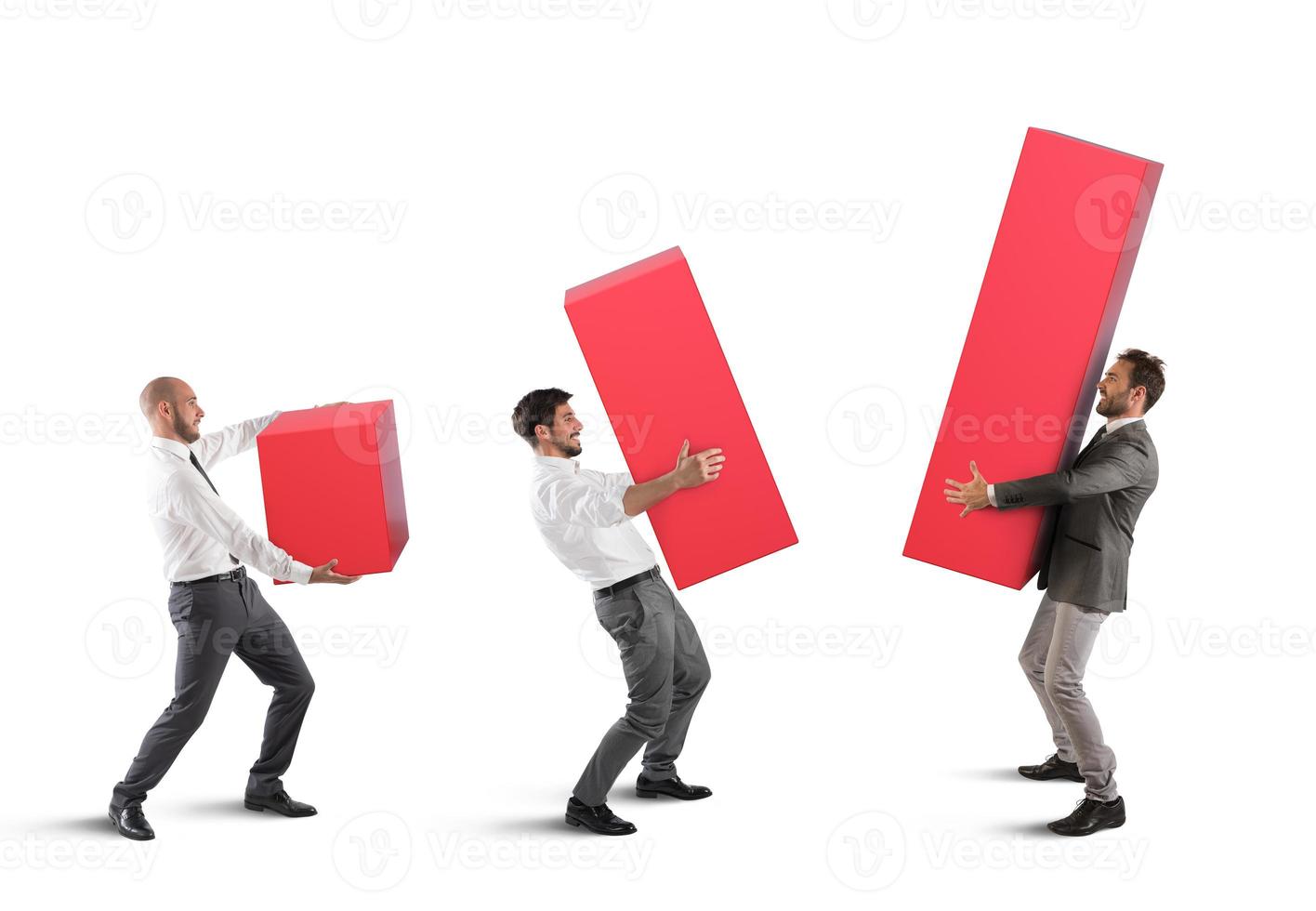 Business team supports company photo