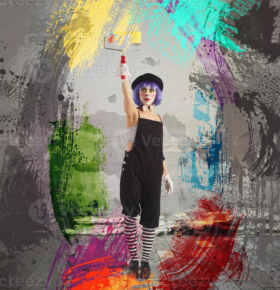 Artist clown paint photo