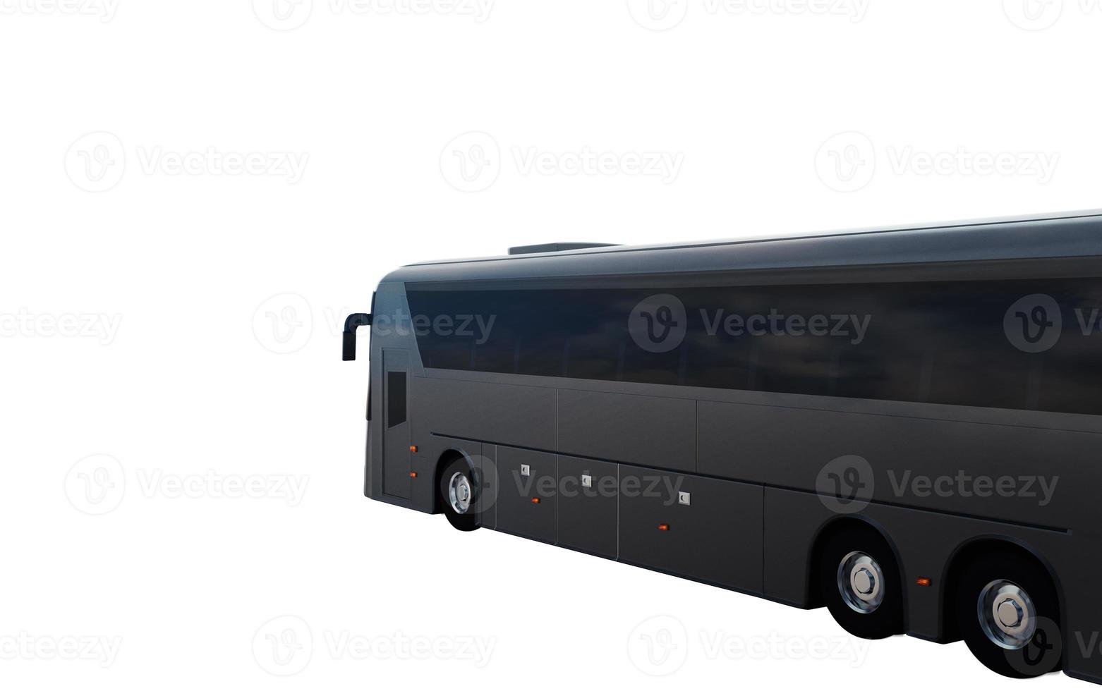 vehículo negro autobús para pasajero transporte. concepto de transportes 3d hacer foto