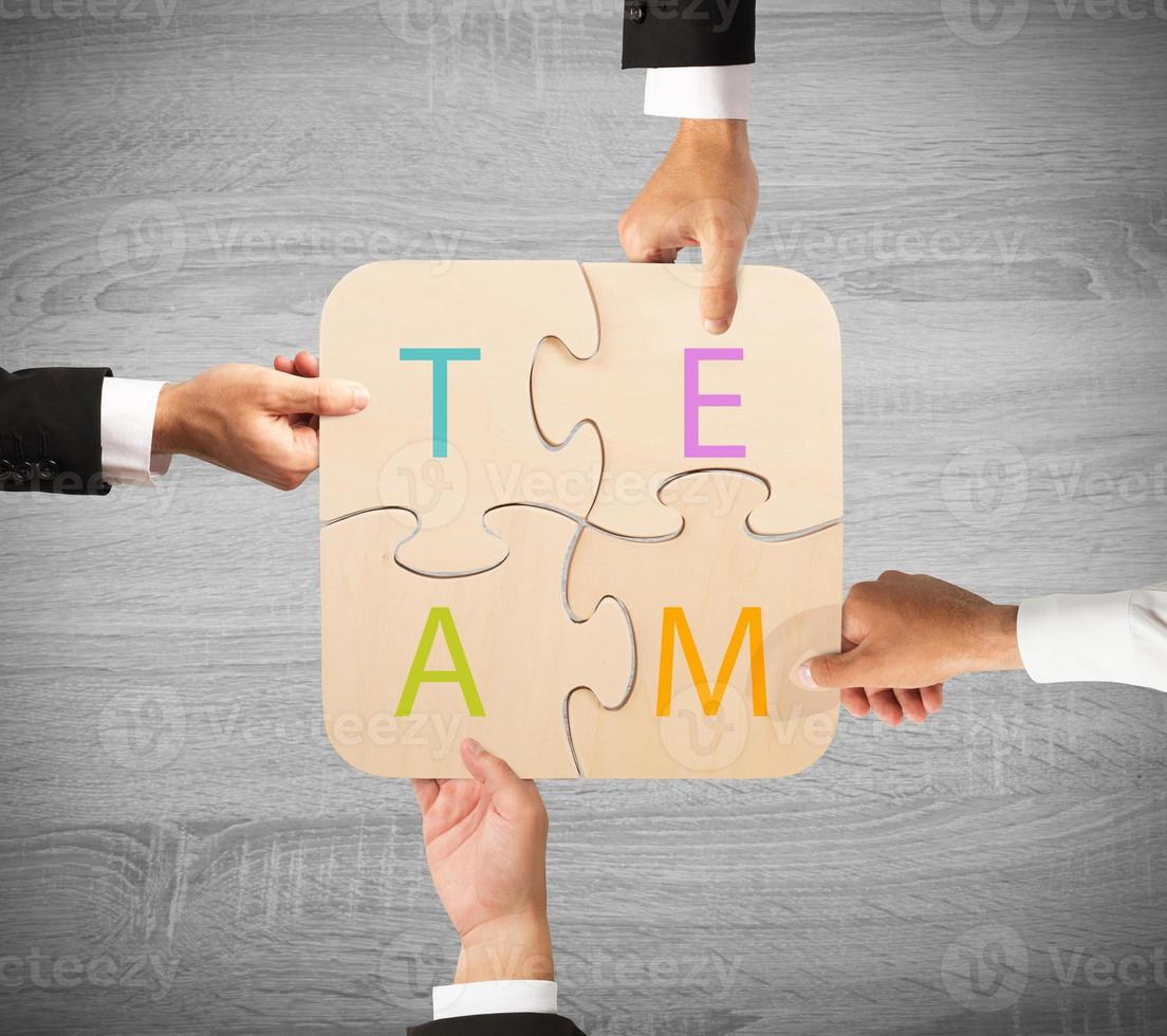Business teamwork puzzle photo