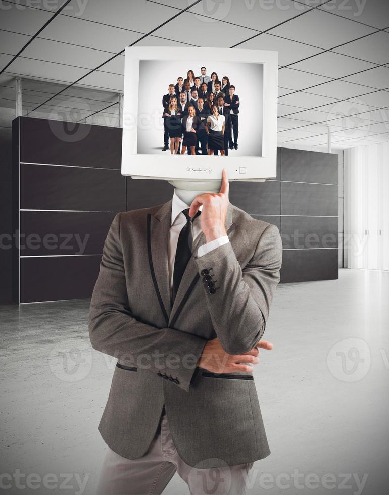 Businessman thinks the success team photo