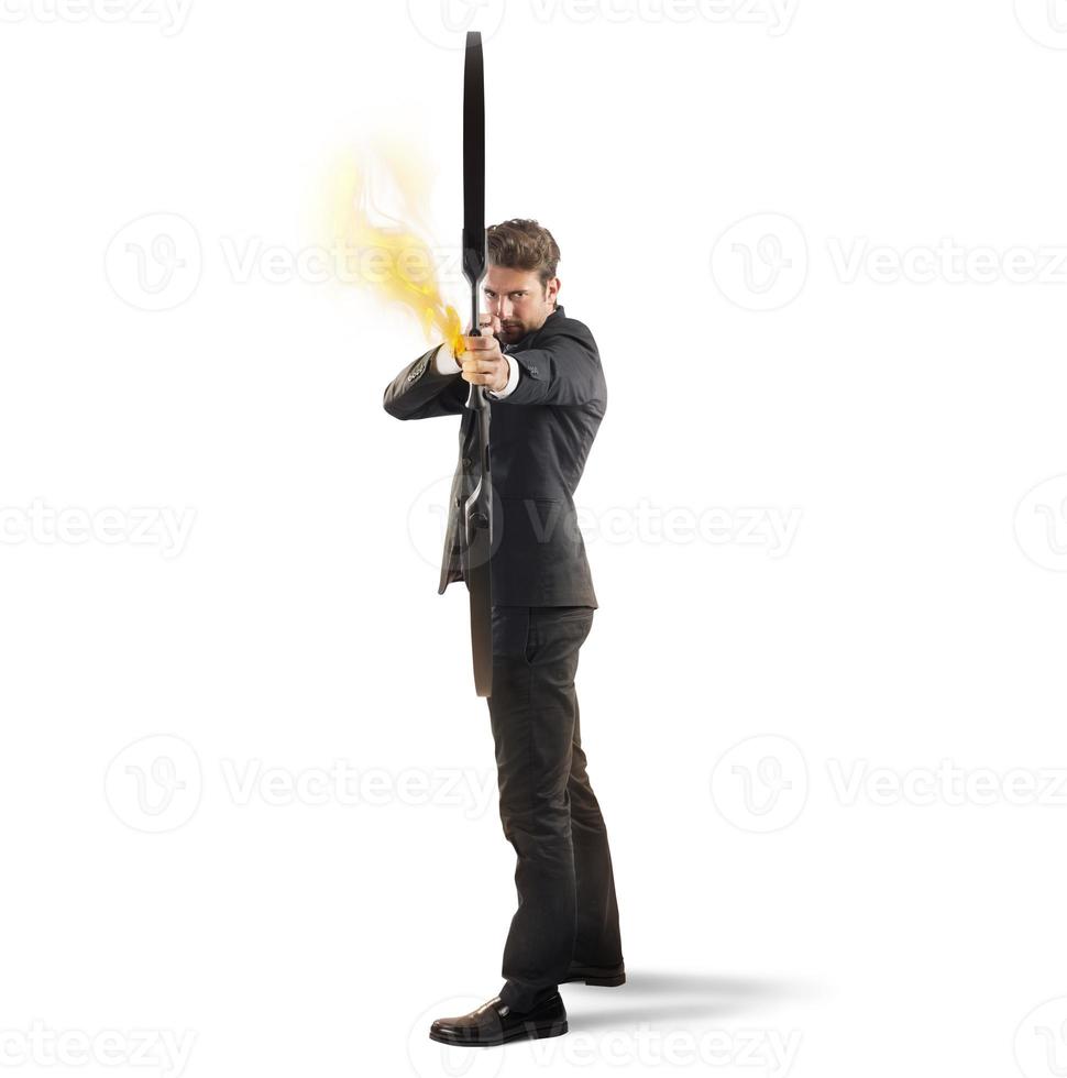 Determinated businessman with bow photo