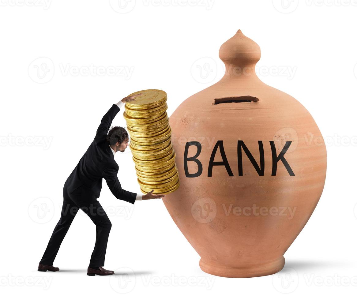 Deposit gains in a bank photo