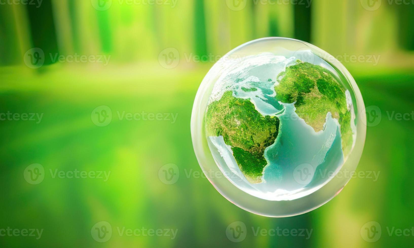 earth in glass sphere photo