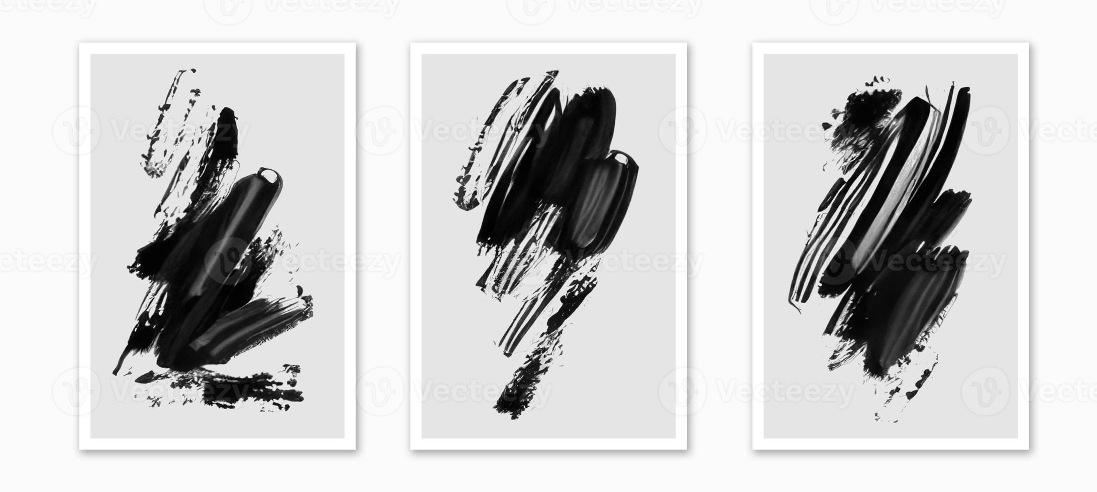 black brush stroke photo frame