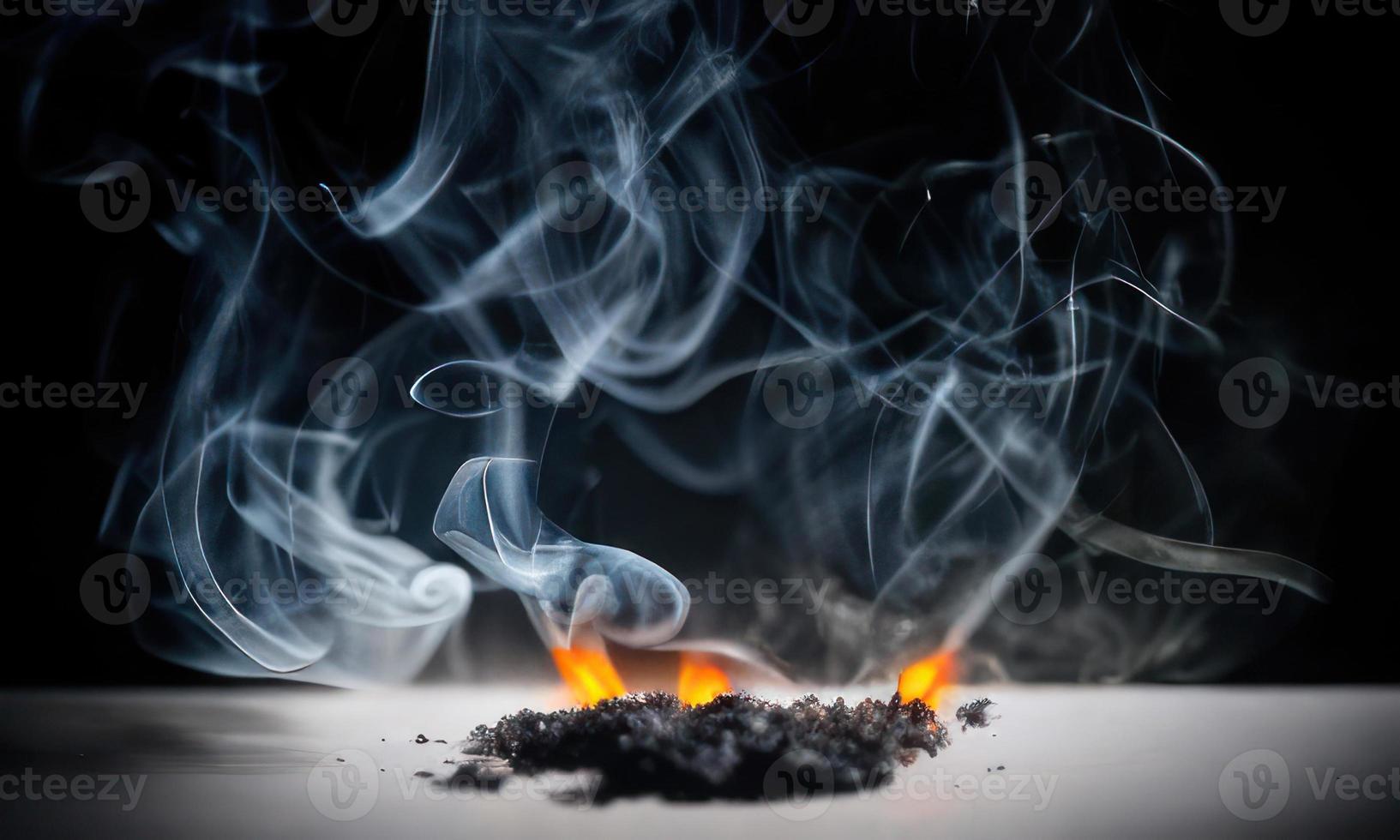 smoke on black background photo