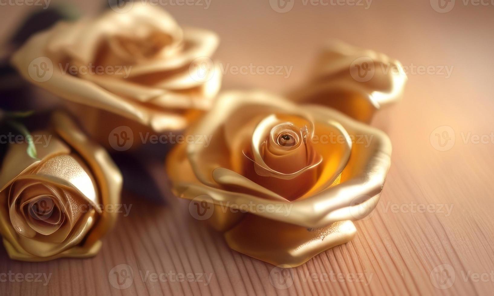 gold metallic roses photo