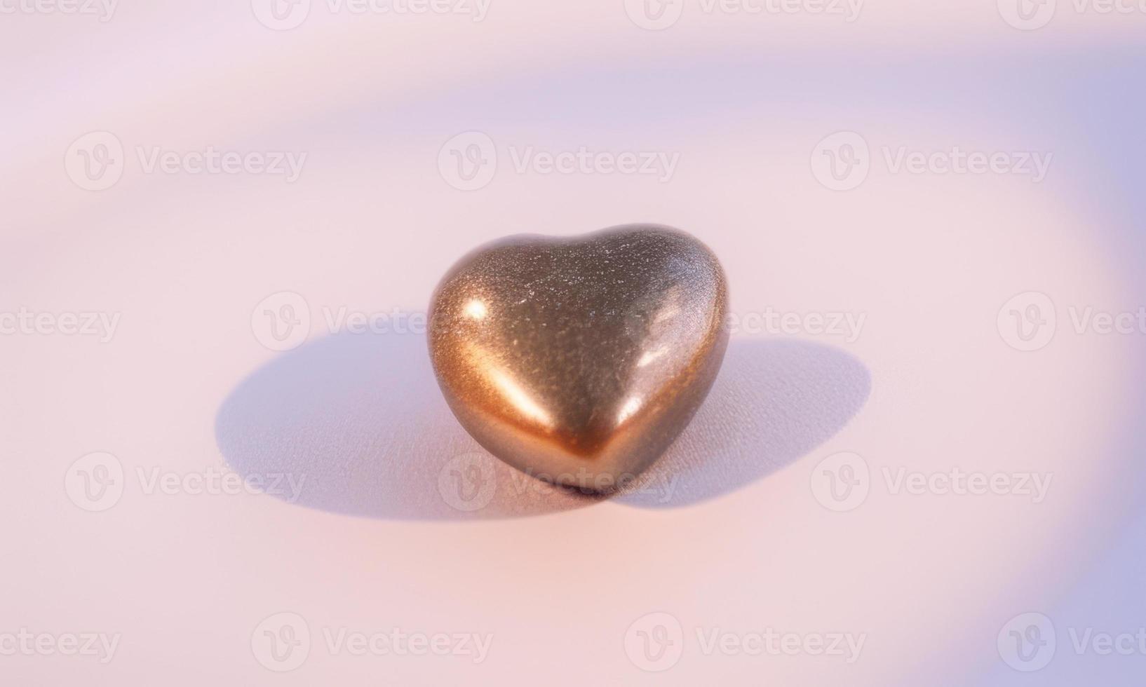heart shape stone on plain background for valentines day photo