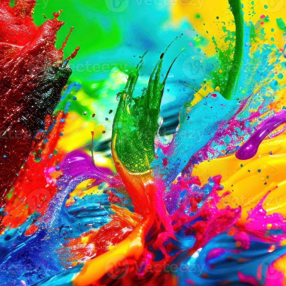colorful paint splashes background photo