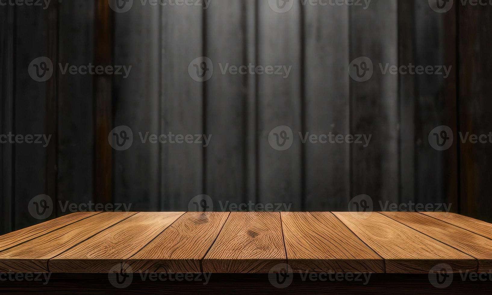 empty room with wooden floor dark background photo