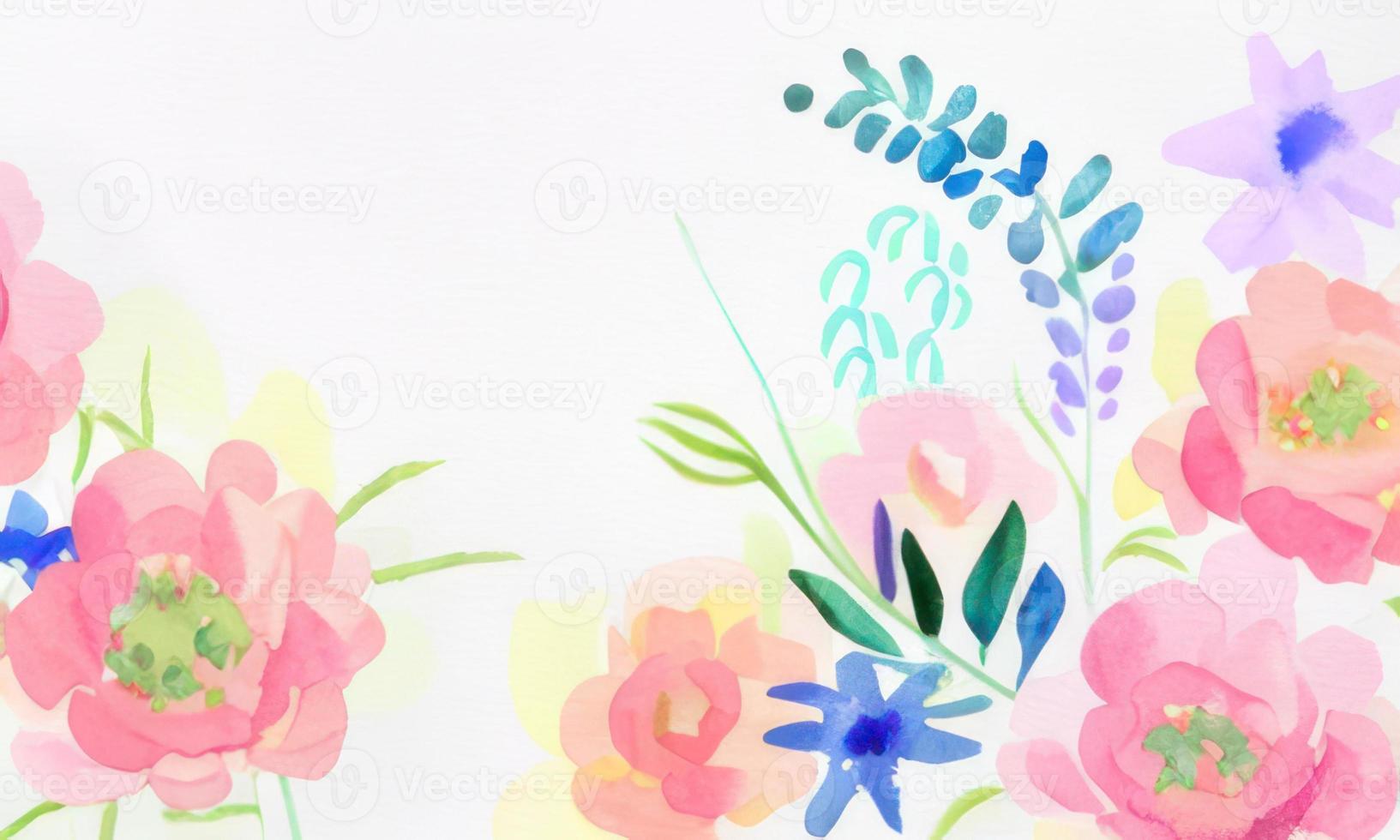 watercolor floral background photo