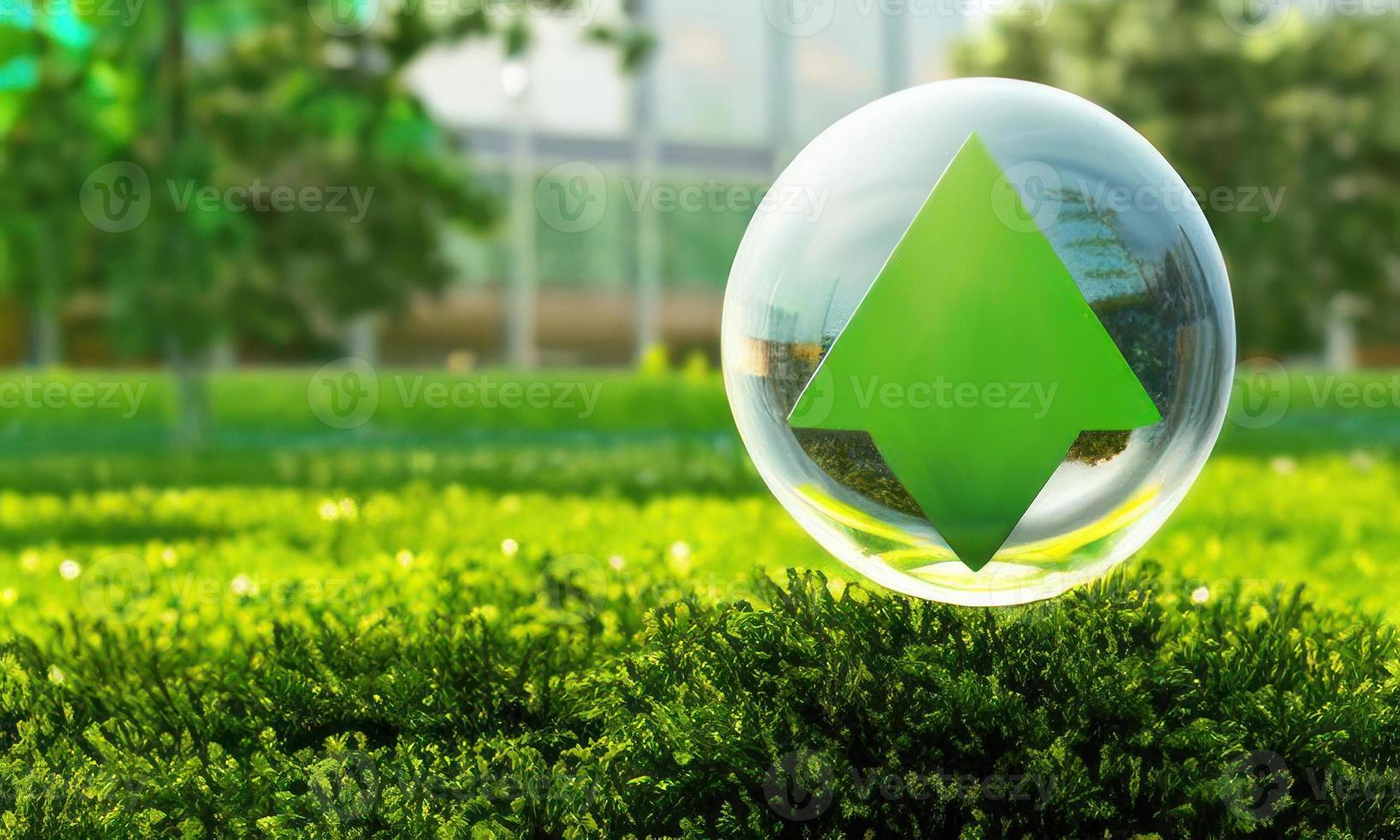 logo in glass sphere photo