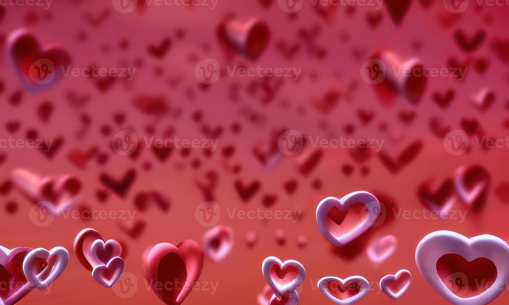 red Heart shapes for valentines day background photo