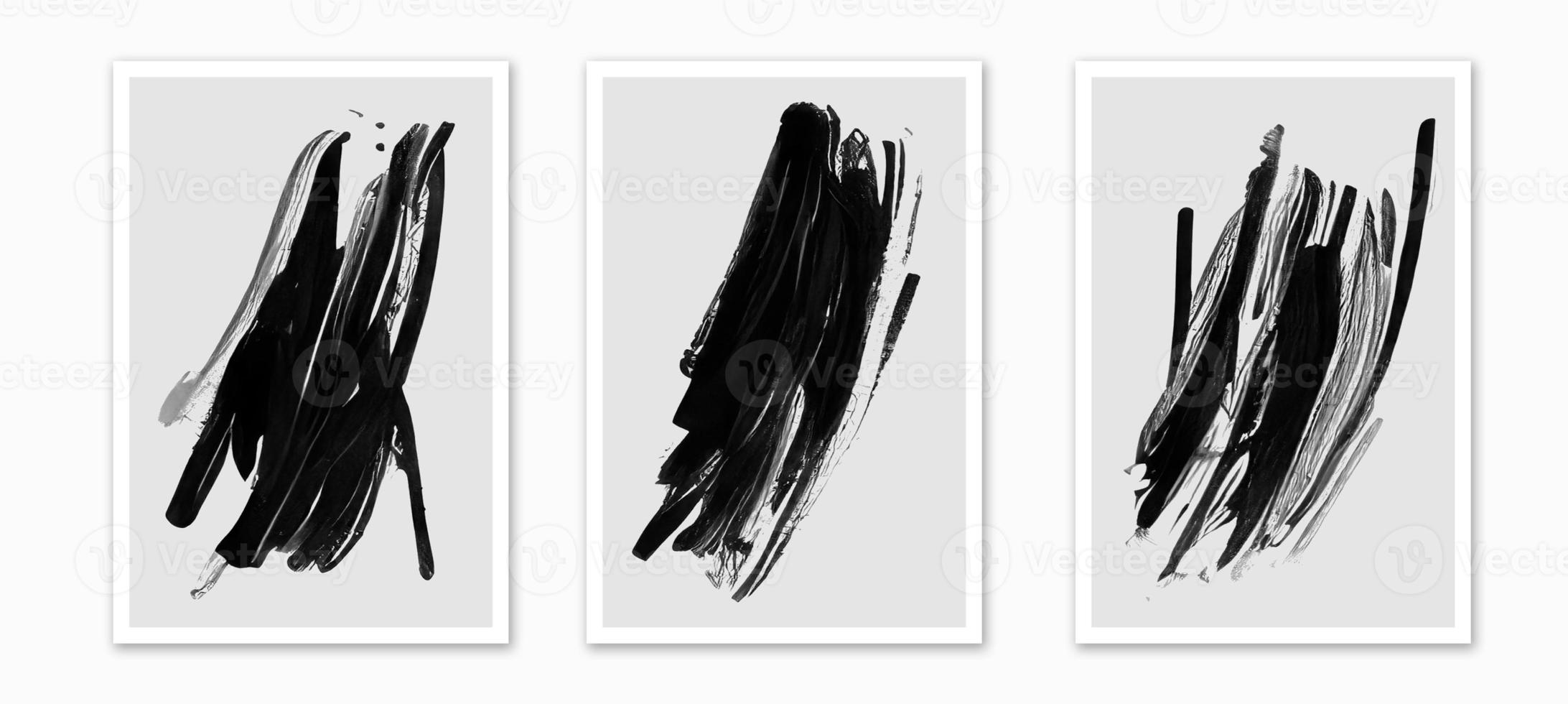 black brush stroke photo frame