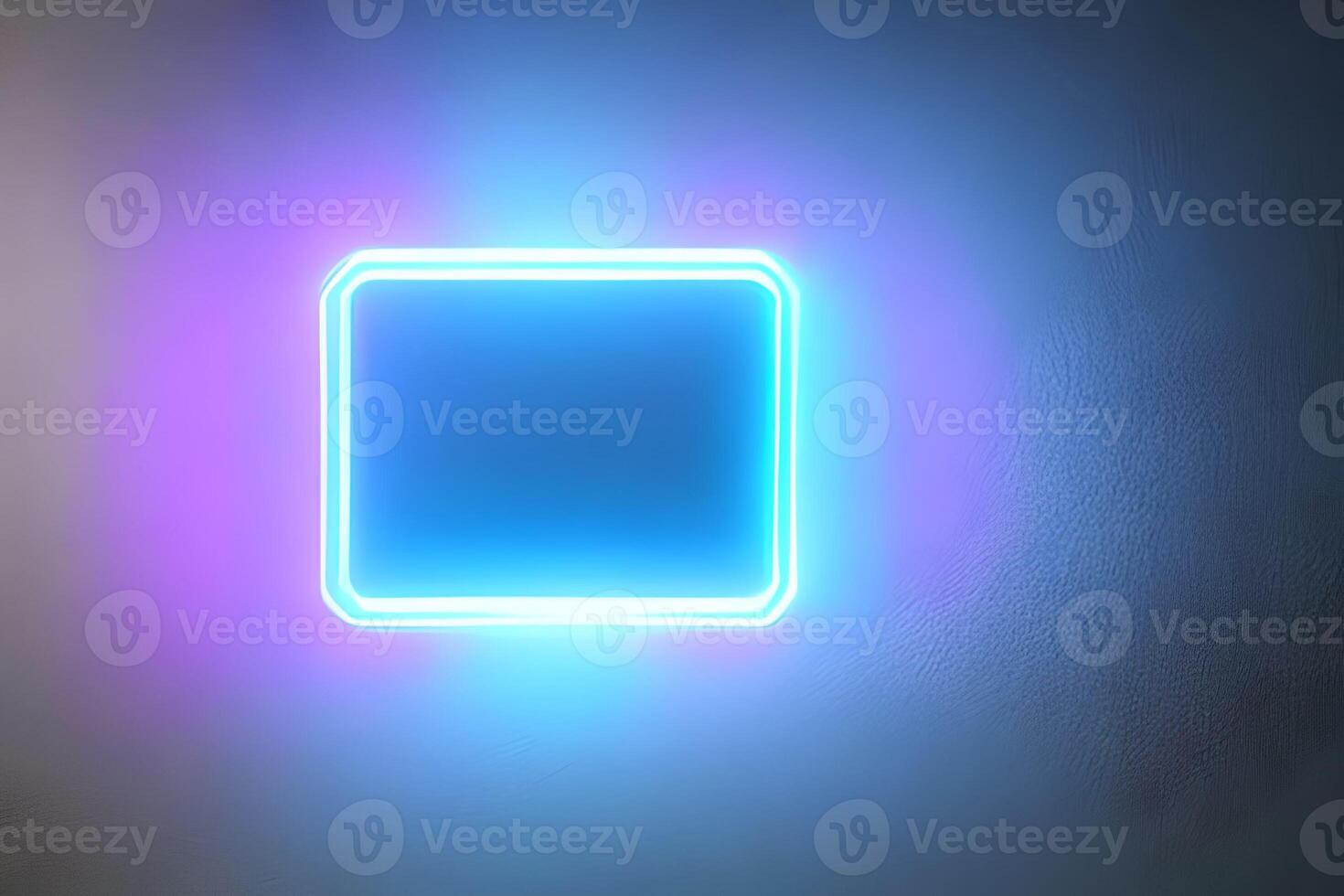 Bright blue rectangle neon at the wall backdrop and background. photo