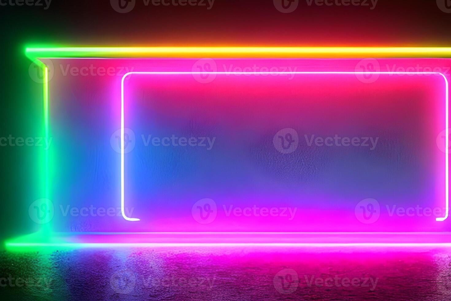 Bright colorful standing neon light backdrop and background. photo