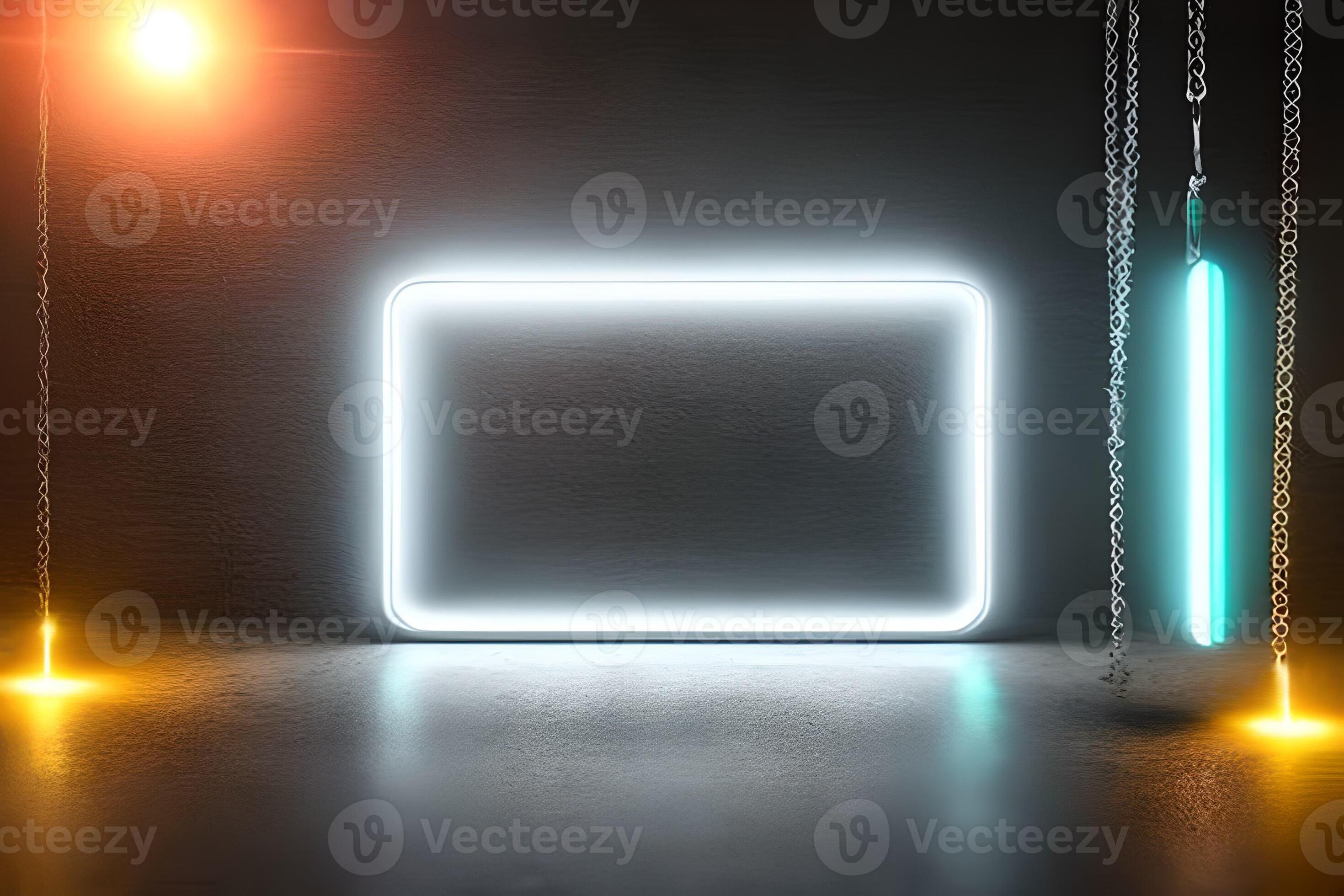 Bright white standing neon light backdrop and background. 20568500