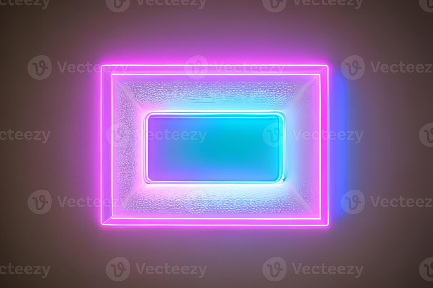 Bright violet and white rectangle neon at the wall backdrop and background. photo