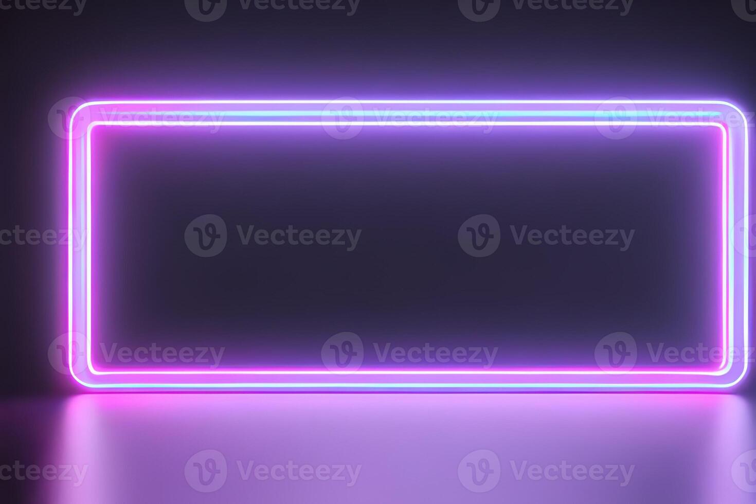 Bright violet standing neon light backdrop and background. photo