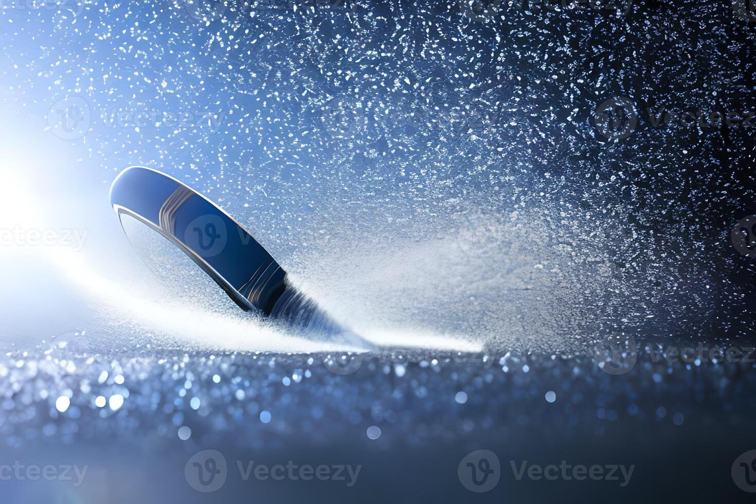 Water droplet or water drop at the surface of the water. Water splash to the surface. photo
