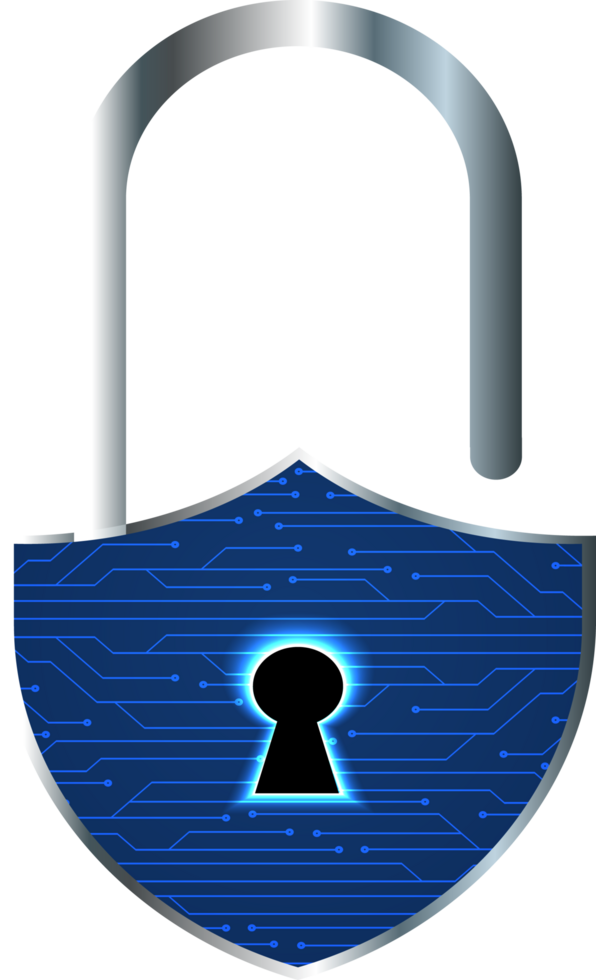 Modern Technology Padlock Crop-out png