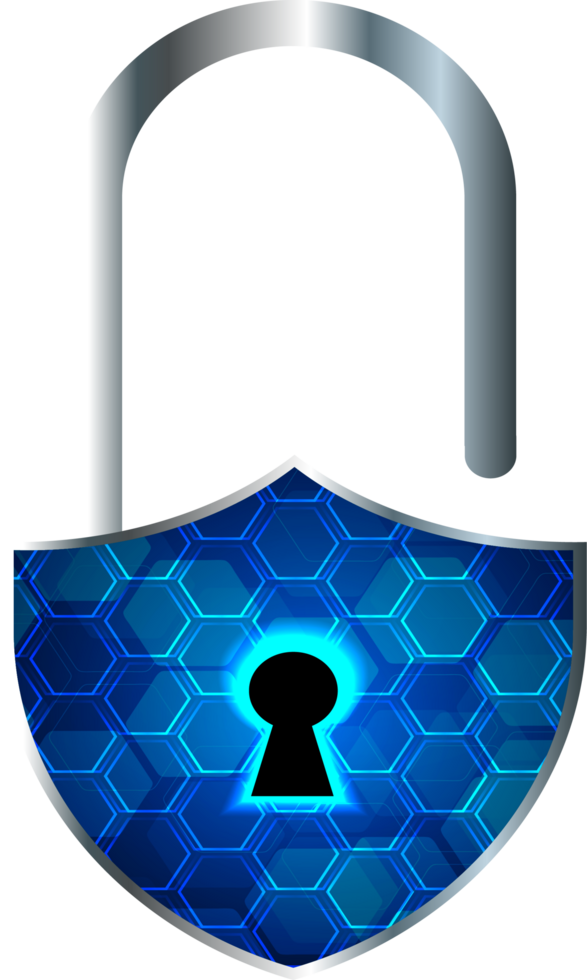 Modern Technology Padlock Crop-out png