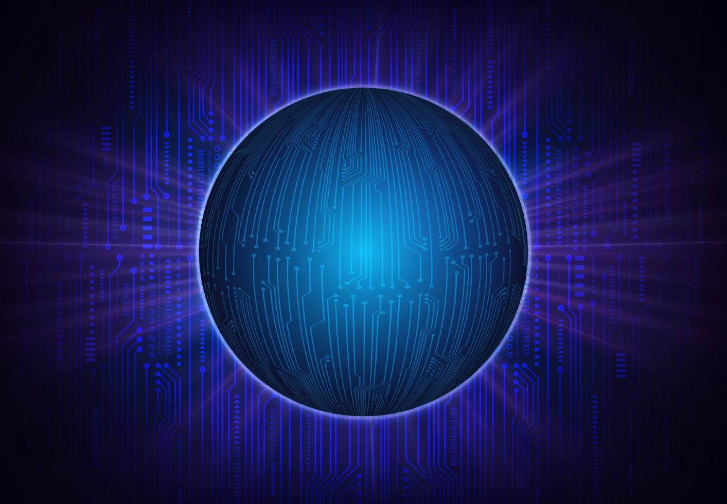 Modern Holographic Globe on Technology Background vector