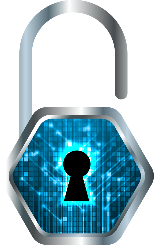 Modern Technology Padlock Crop-out png