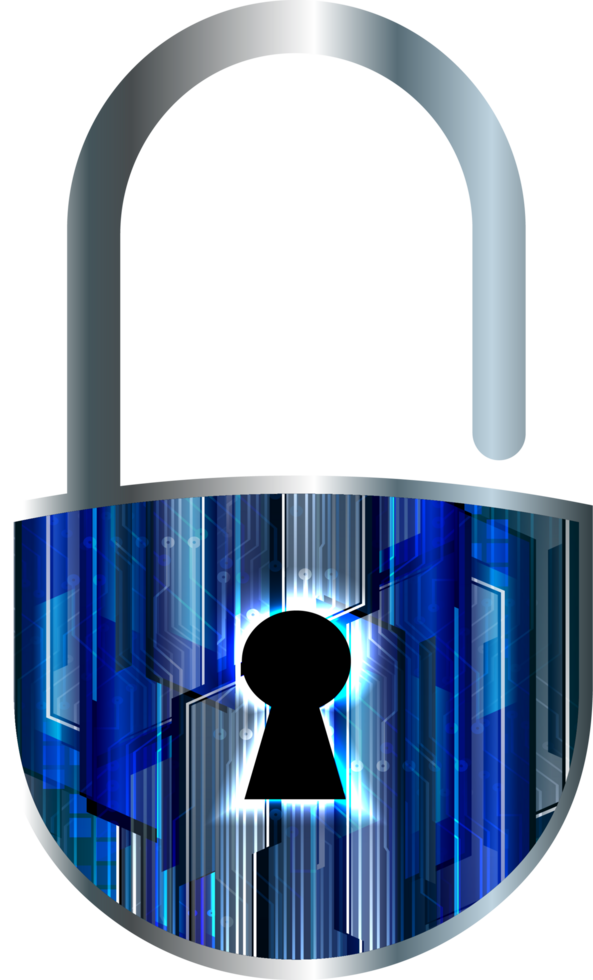 Modern Technology Padlock Crop-out png