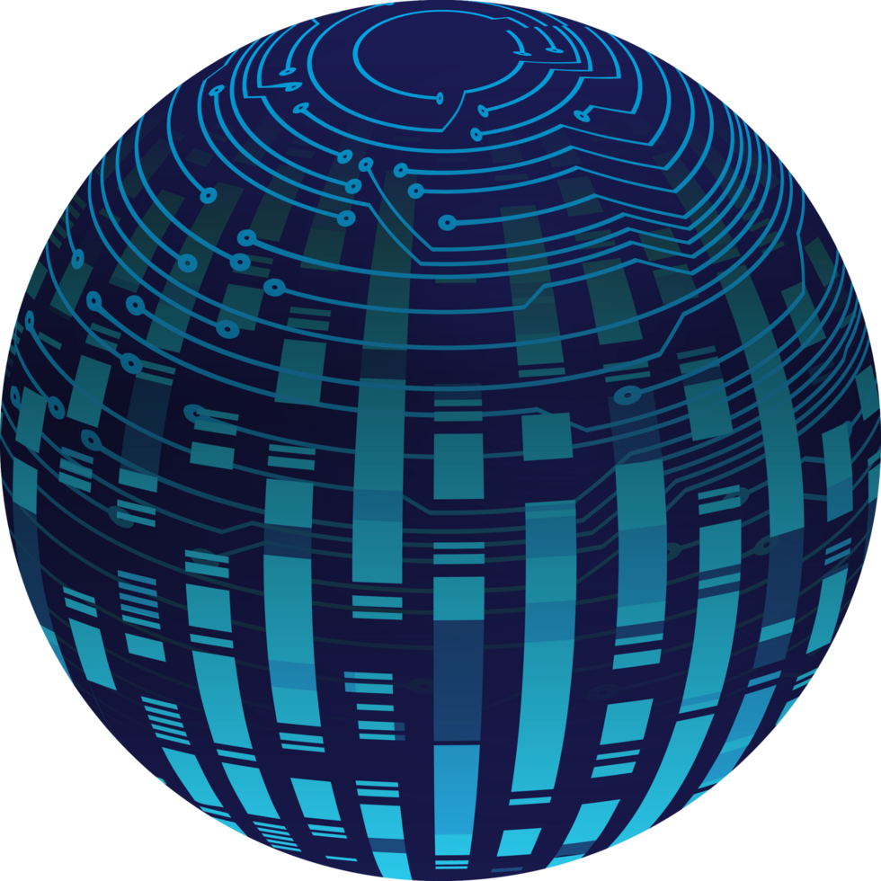 Modern Technology World Map Globe Crop-out png