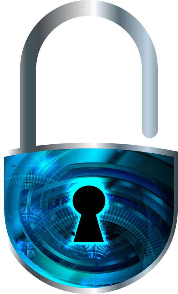 Modern Technology Padlock Crop-out png