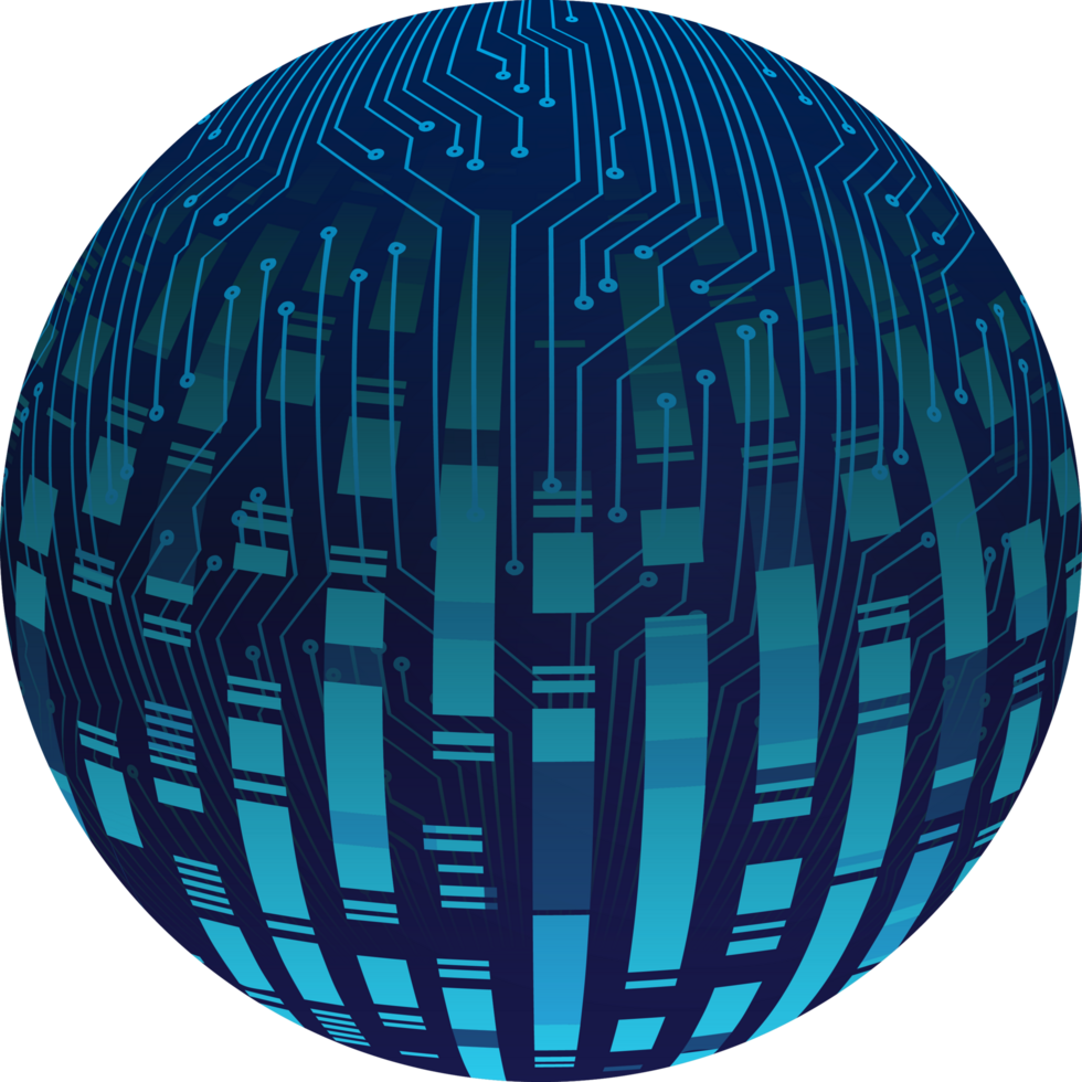 Modern Technology World Map Globe Crop-out png
