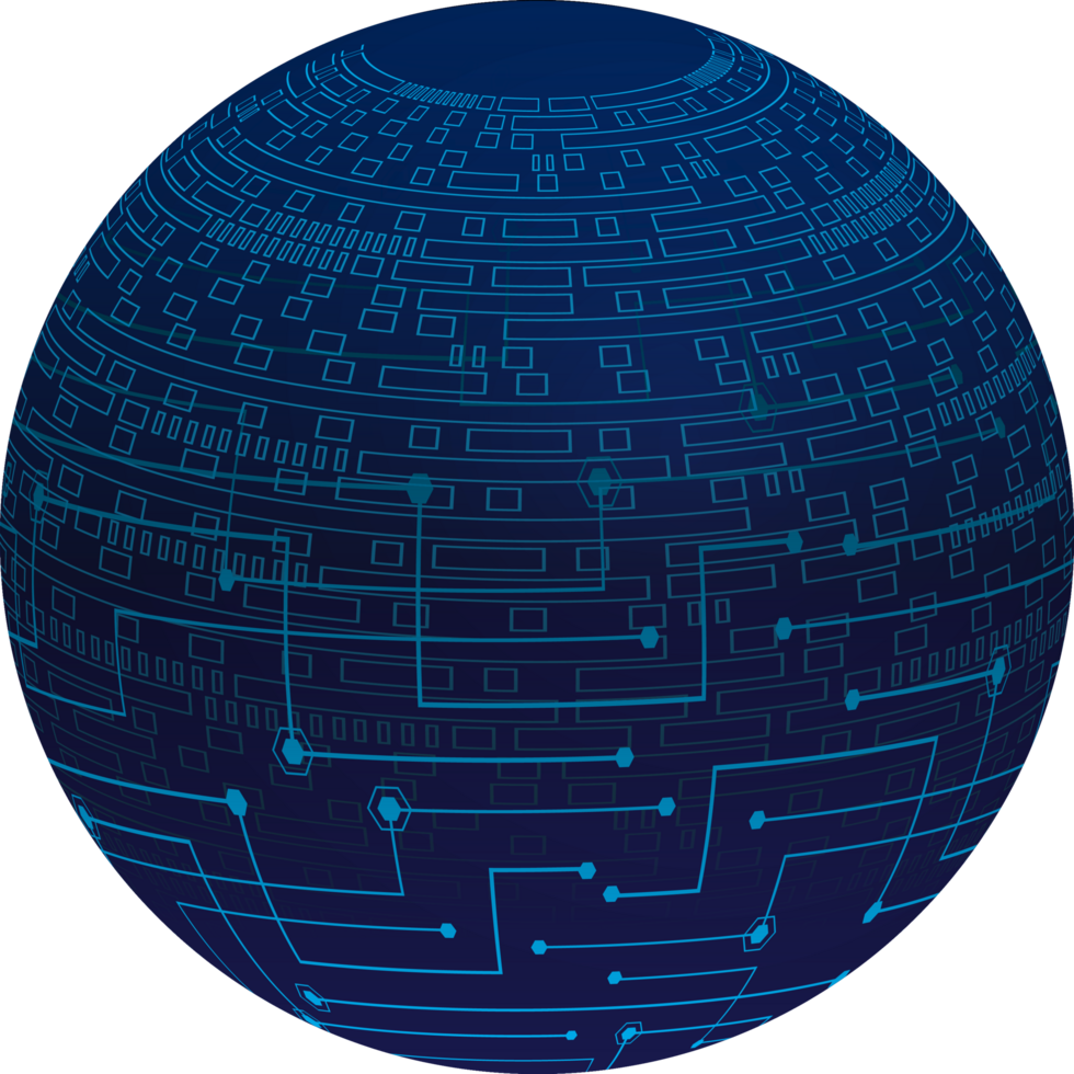 Modern Technology World Map Globe Crop-out png