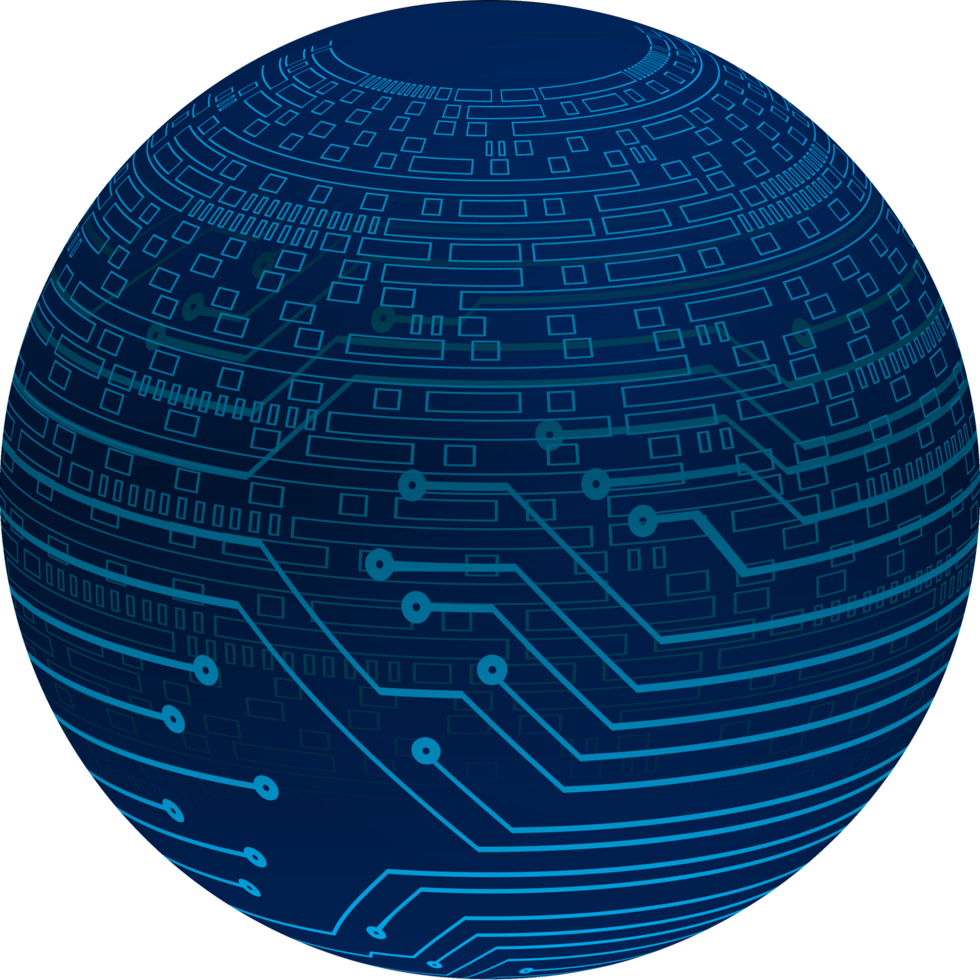 Modern Technology World Map Globe Crop-out png