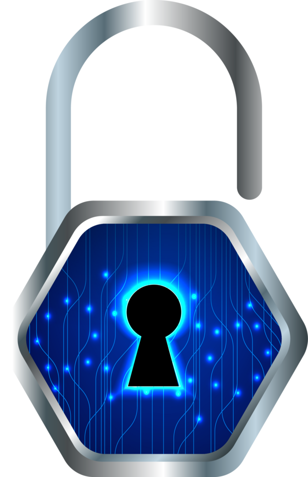 Modern Technology Padlock Crop-out png