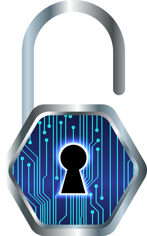 Modern Technology Padlock Crop-out png