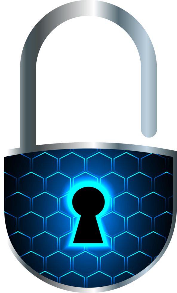 Modern Technology Padlock Crop-out png