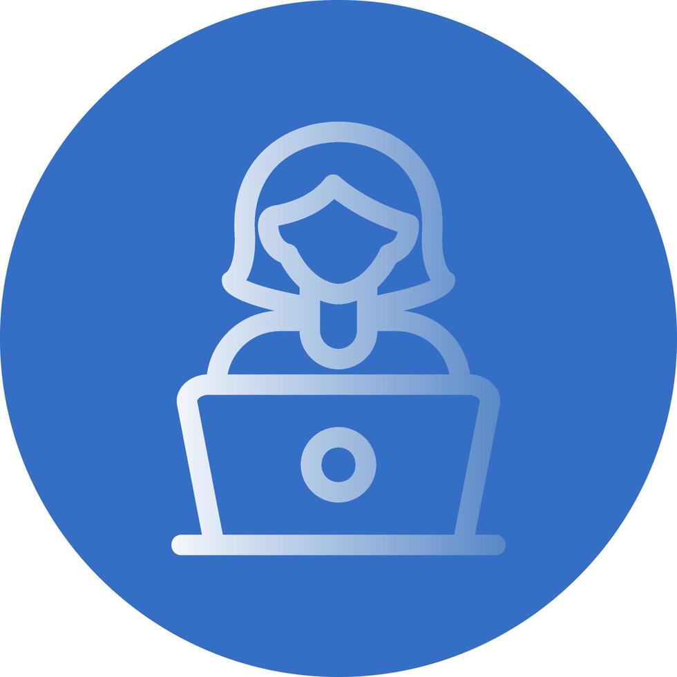 Woman Using Laptop Vector Icon Design