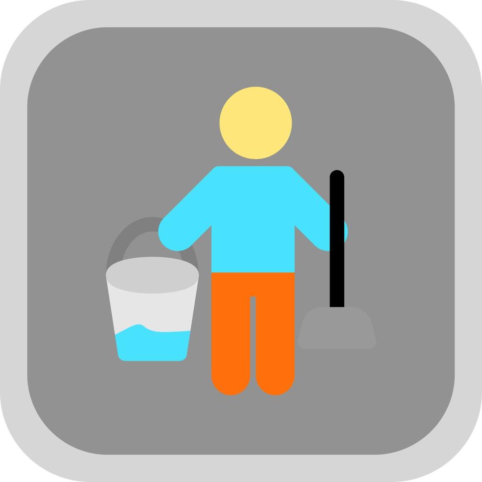 Cleaning Man Vector Icon Design