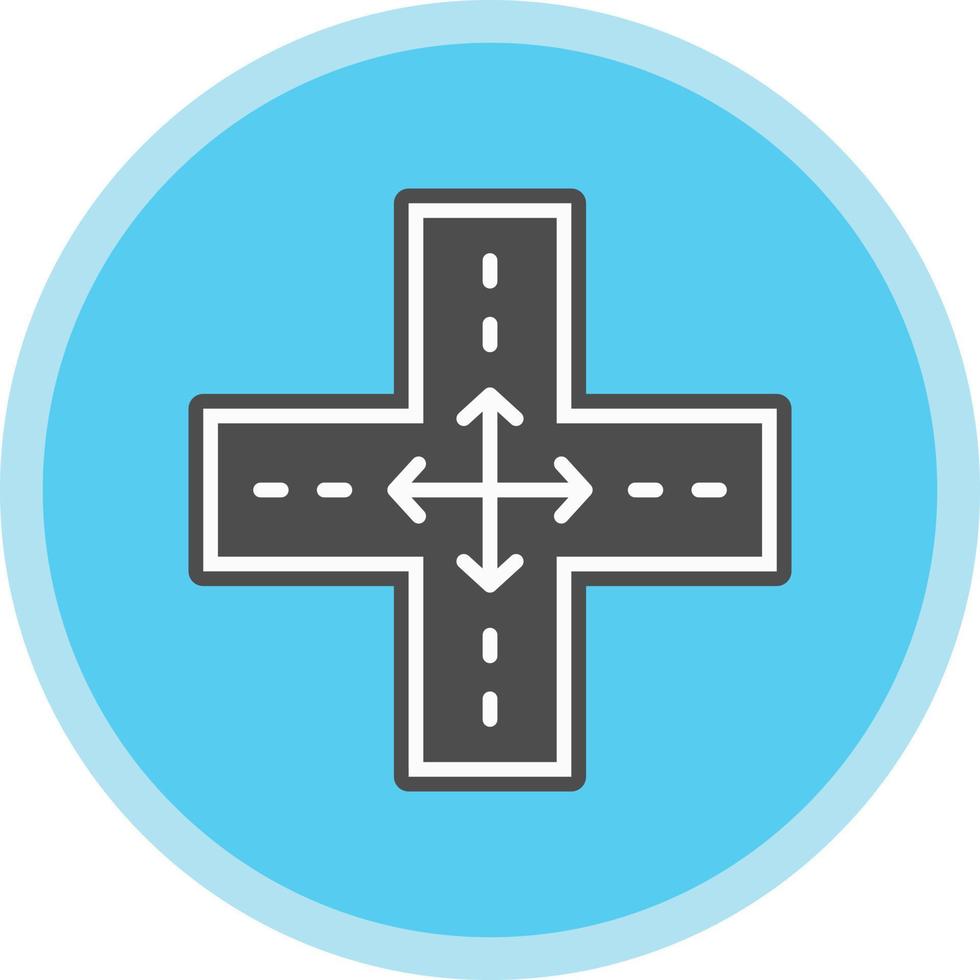 Four Way Intersection Vector Icon Design